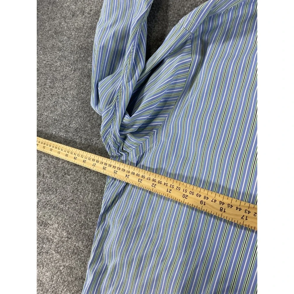 Polo Ralph Lauren Regent Classic Fit Dress Shirt 17.5 36/37 Blue Stripe Long Sle